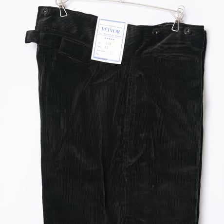 40-50s  France Vintage VETVOR Black Corduroy Trousers Dead Stock