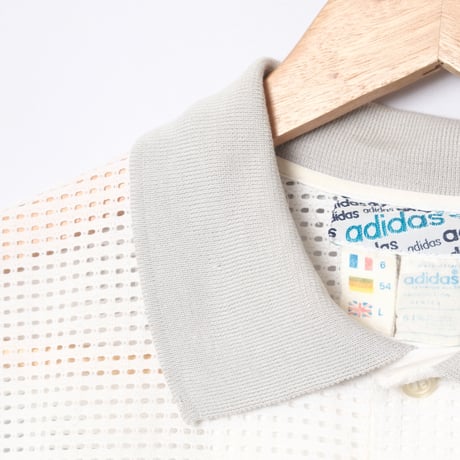 70-80s Vintage adidas Ventex Half Sleeve Polo Shirt Mesh（Made in France）