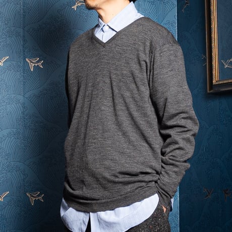 90s JOHN SMEDLEY Merino Wool Knit Pullover（Made in England）