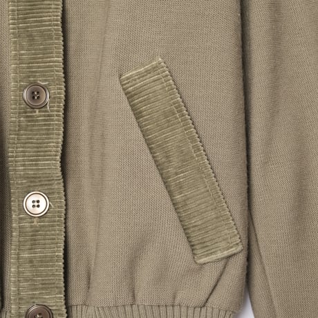 70-80s Vintage adidas Button Knit Jacket Khaki (Made in West Germany)