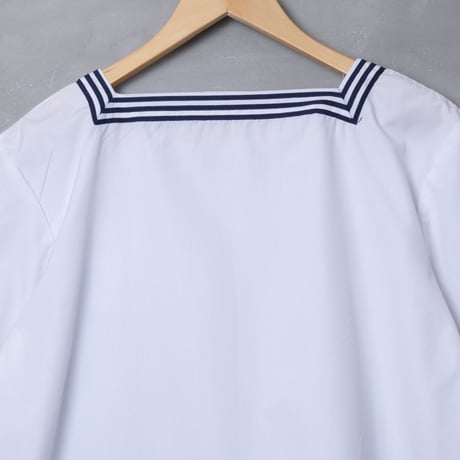 70-80s French Army Marine Nationale Short Sleeve Shirt（White）