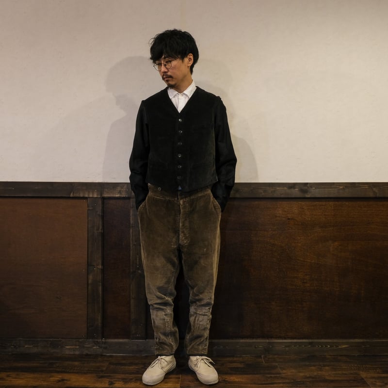 30s-40s Au Fusil Corduroy×Black Moleskin Gilet 30s-40s Au Fusil Corduroy×Black Moleskin Gilet