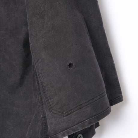 50s France Vintage Le Mont Saint Martin Black Moleskin Work Jacket