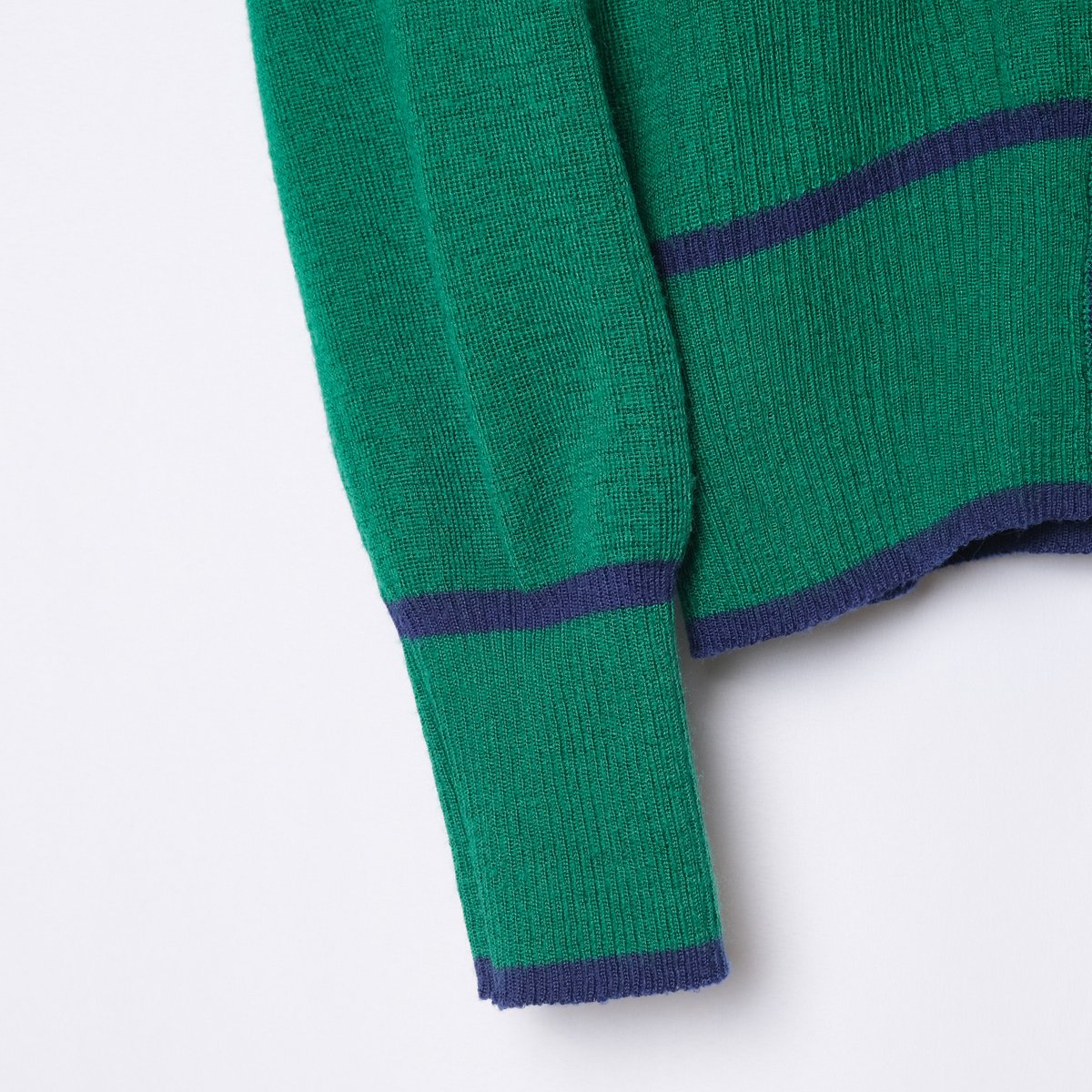 80s Vintage adidas Knit Cardigan Green × Navy |