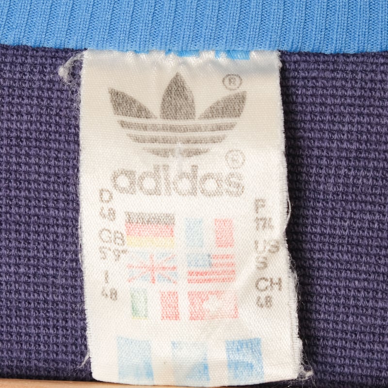crickets アディダスフランス製80年代トレフォイルブルーM 21 80s Vintage adidas Track Jacket Light Blue × Na