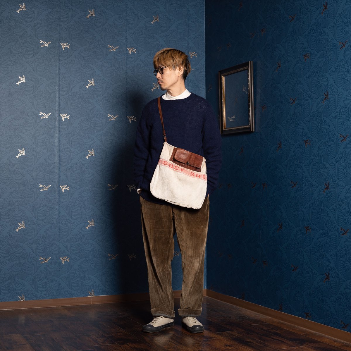 60s French Vintage SNCF Linen Sacoche | Ugla パン