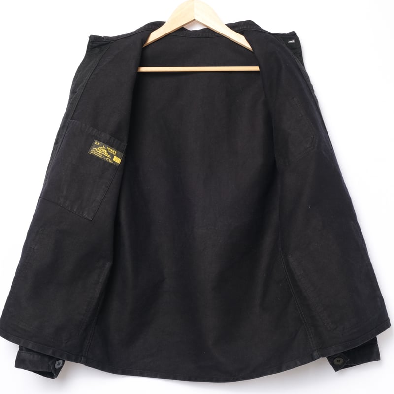 50s Le Mont St Michel Black Moleskin Jacket Siz
