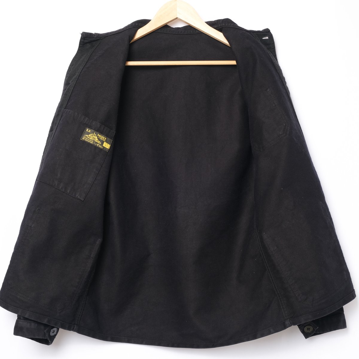 50s Le Mont St Michel Black Moleskin Jacket Siz