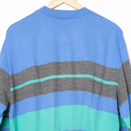 70-80s Vintage adidas Sweat Blue × Green ×Grey (Made in France)