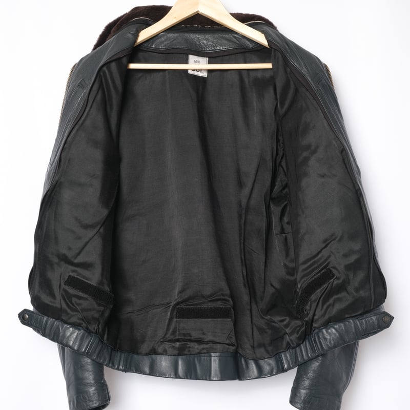 French Army Pilot Leather Jacket (Navy) Size 96