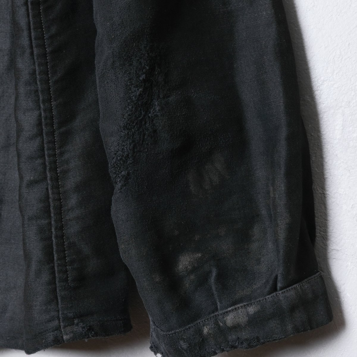 30s-40s Le Durable Black Moleskin Jacket Wood 30s-40s Le Durable Black Moleskin Jacket Wood