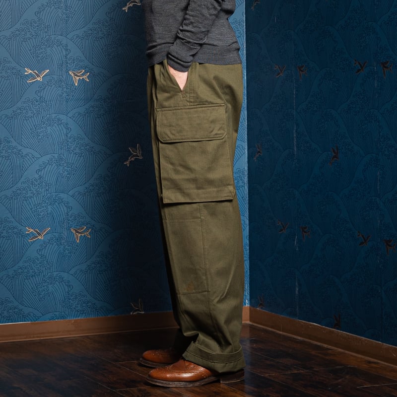 実物 French Military m47 後期 TROUSERS 33 French Army M47 Trousers Late Size 33 Dead Stoc