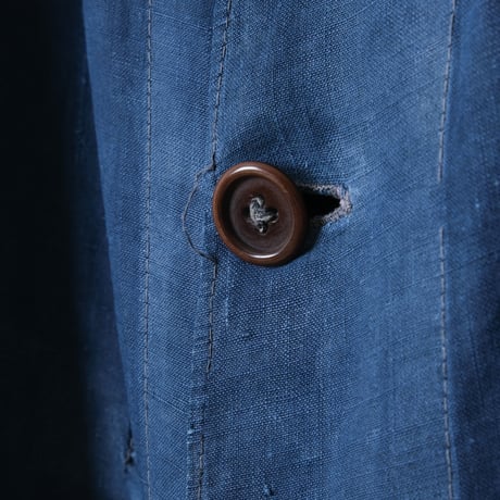 30-40s France Vintage  Indigo Linen  Maquignon Coat