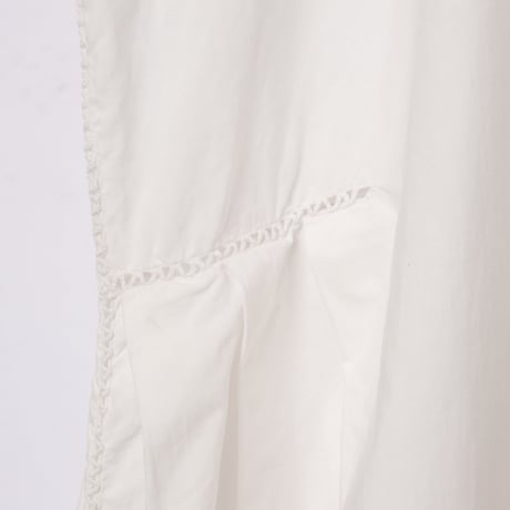 Early 1900s France Antique Cotton No sleeve Night Dress
