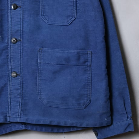 50-60s Le Mont St Michel Blue Moleskin Jacket
