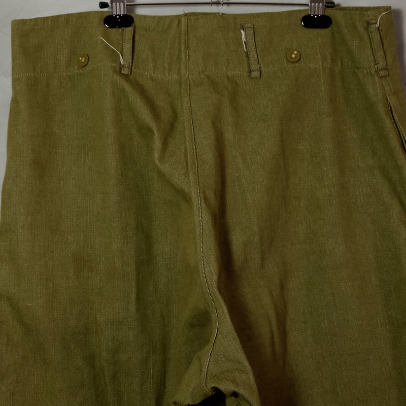 50s British Army Green Denim Trousers Dead Stoc