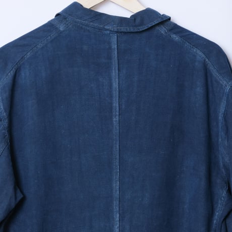 30-40s France Vintage  Indigo Linen  Maquignon Coat