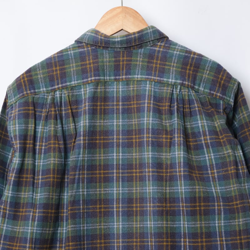 40-50s French Vintage Cotton Granpa Check Shir