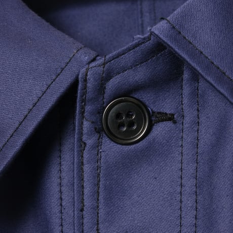 40s-50s France Vintage Adolphe Lafont  Blue Moleskin Jacket Dead Stock