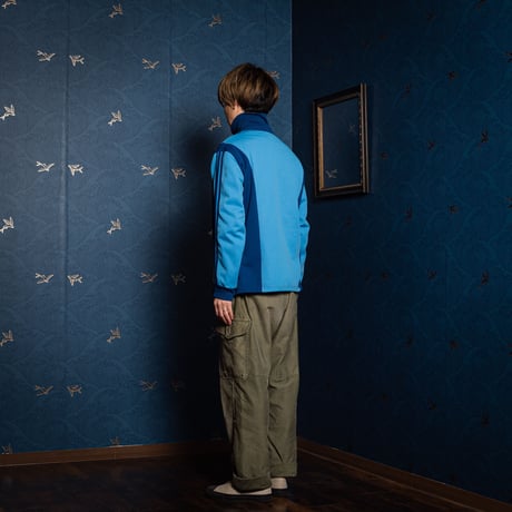 70-80s Vintage adidas Half Zip Pullover Light Blue × Navy