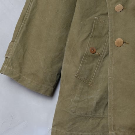 French Army M38 Motorcycle Coat  1st Wood Flat Button