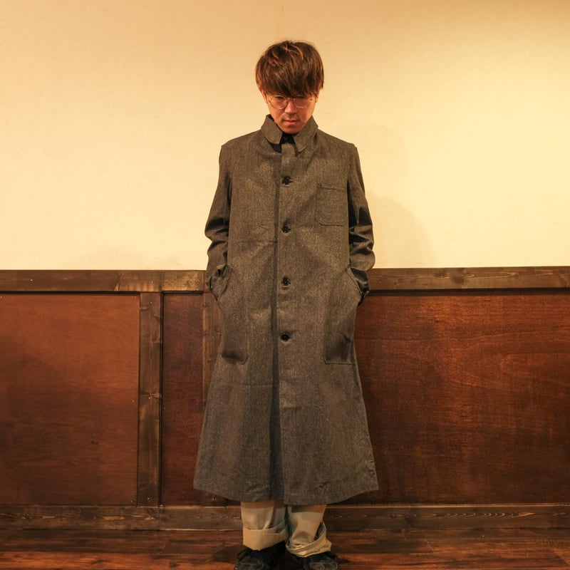 50s French black chambray atelier coat