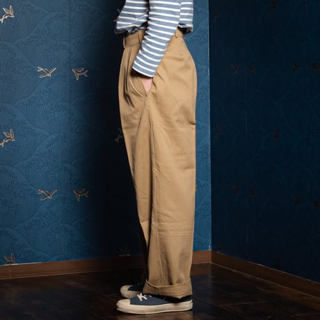 40s French Army FTEO Chino Trousers Size 86M Dead Stock