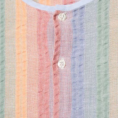 60-70s France Vintage Striped Short Sleeve Shirt