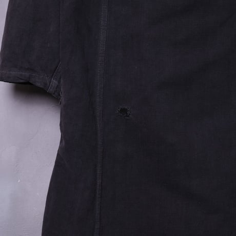40-50s France Vintage VETRA Black Linen (Metis) Maquignon Coat