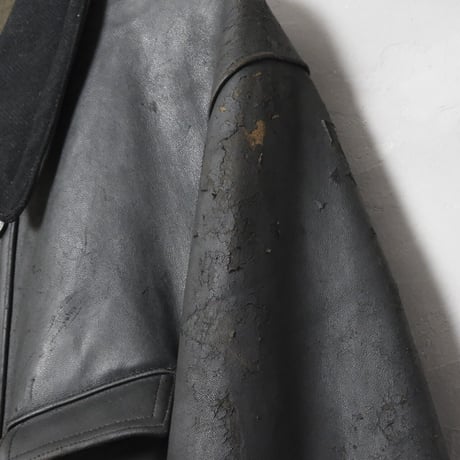 30s French Vintage Adolphe Lafont Leather Jacket（Corbusier Jacket）