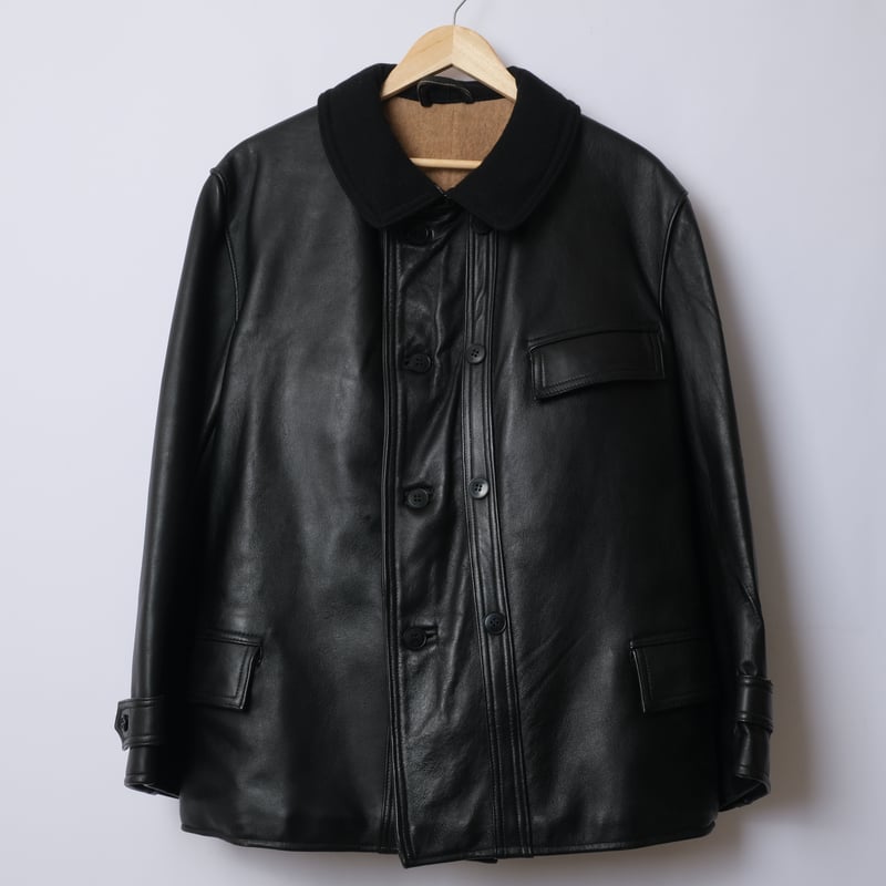 40s-50s French Vintage Leather Jacket (Corbusie