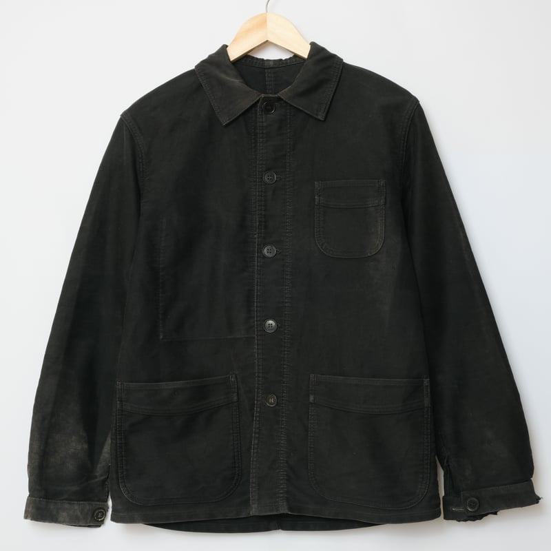 40-50s Le Mont St Michel Black Moleskin Jacket ...