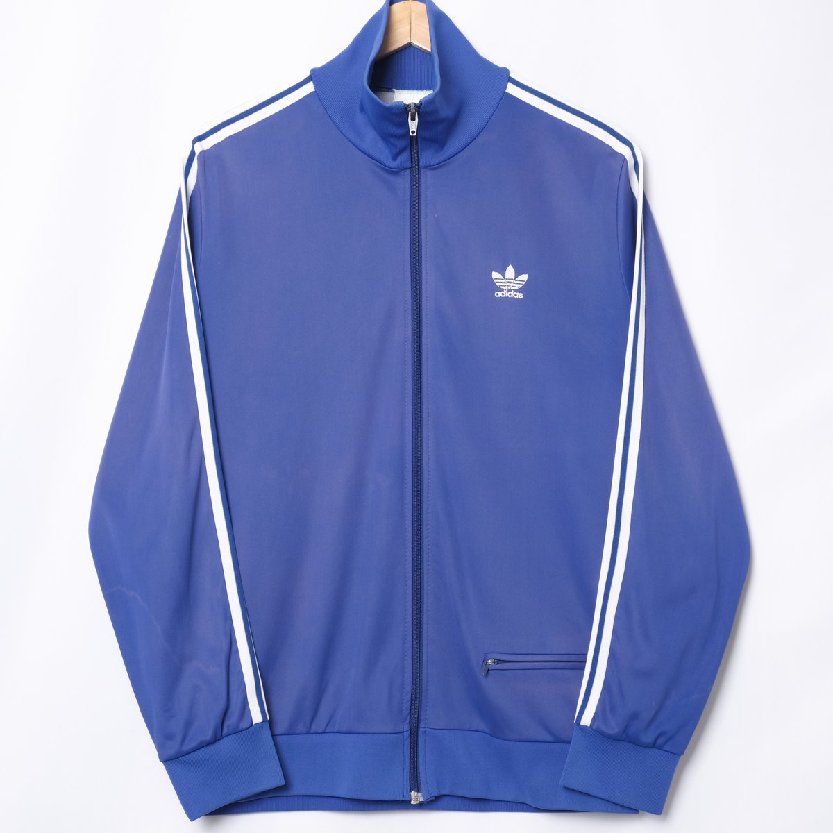 70s Vintage adidas Track Jacket Blue × White (M