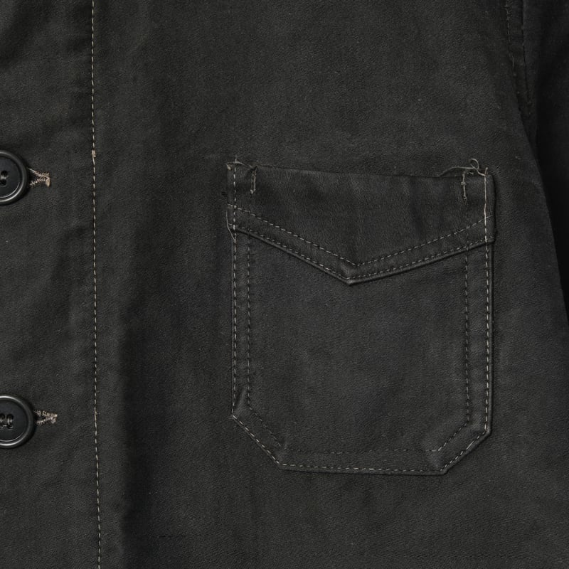 40s France Vintage OKOK Black Moleskin Jacket |...