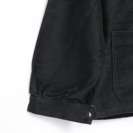 40-50s France Vintage Dubure & Deverchére Black Moleskin Jacket