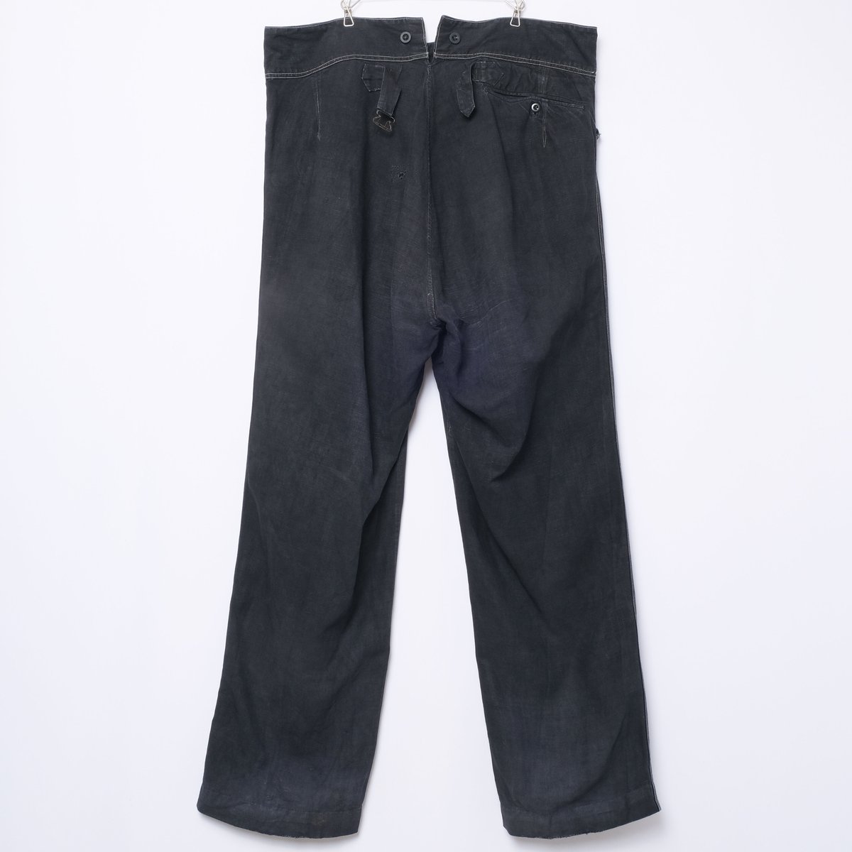 SALACHEブラックリネンマキニョンパンツ フランス ヴィンテージ 30-40s France Vintage SALACHE Black Linen Maq