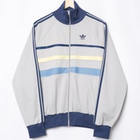 70-80s Vintage adidas Ventex Track Jacket Model First Gray × Navy  (Made in France)