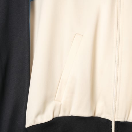70-80s Vintage adidas Track Jacket Ivory × Black × Light Blue (Made in France)