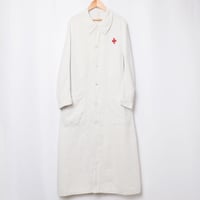 -30s  France Antique Linen Red Cross Hospital Coat
