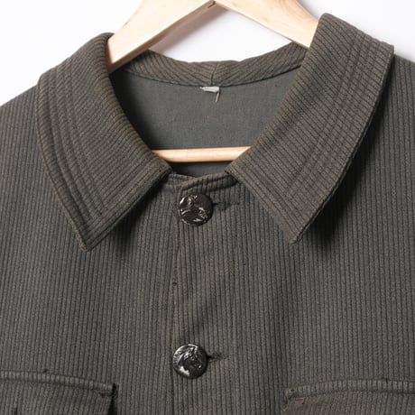 40-50s France Vintage Unic D.F Cotton Pique Hunting Jacket