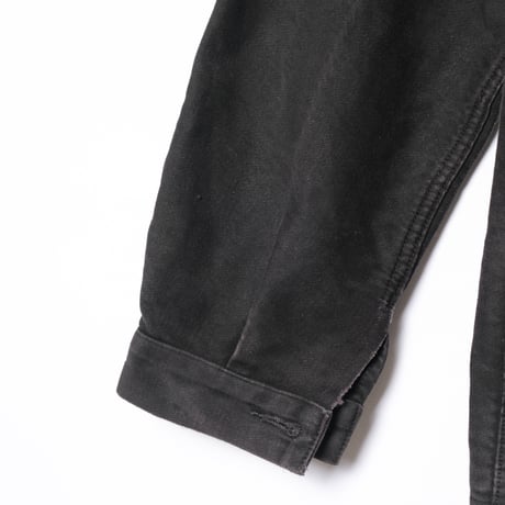 50s France Vintage Le Mont Saint Martin Black Moleskin Work Jacket