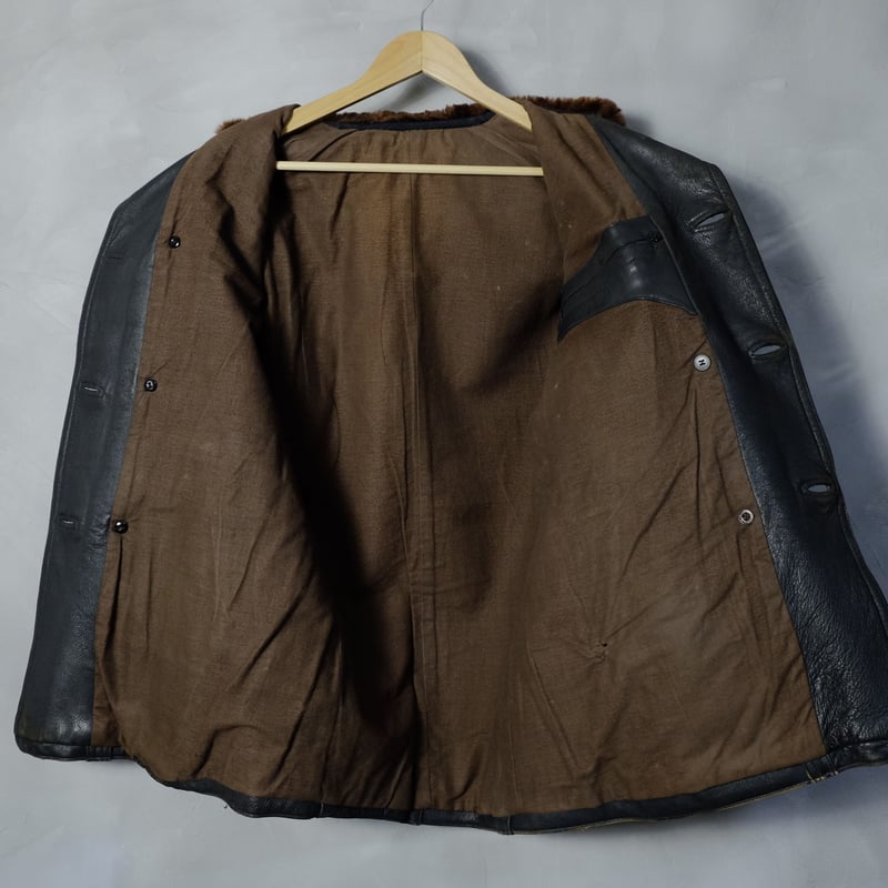 30s-40s French Vintage Leather Jacket（Corbusier