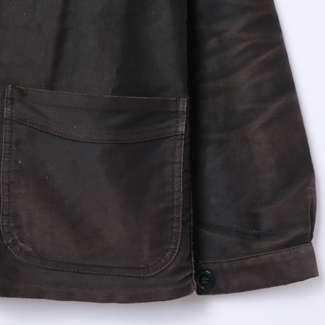 40-50s Le Mont St Michel Black Moleskin Jacket Size 46