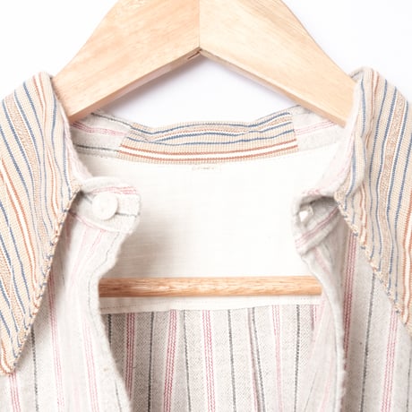 30-40s France Vintage Granpa Striped Shirt