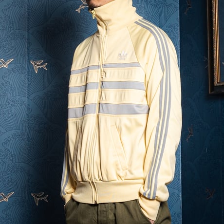 70-80s Vintage adidas Track Jacket Model First Custard × Gray (Made in England)