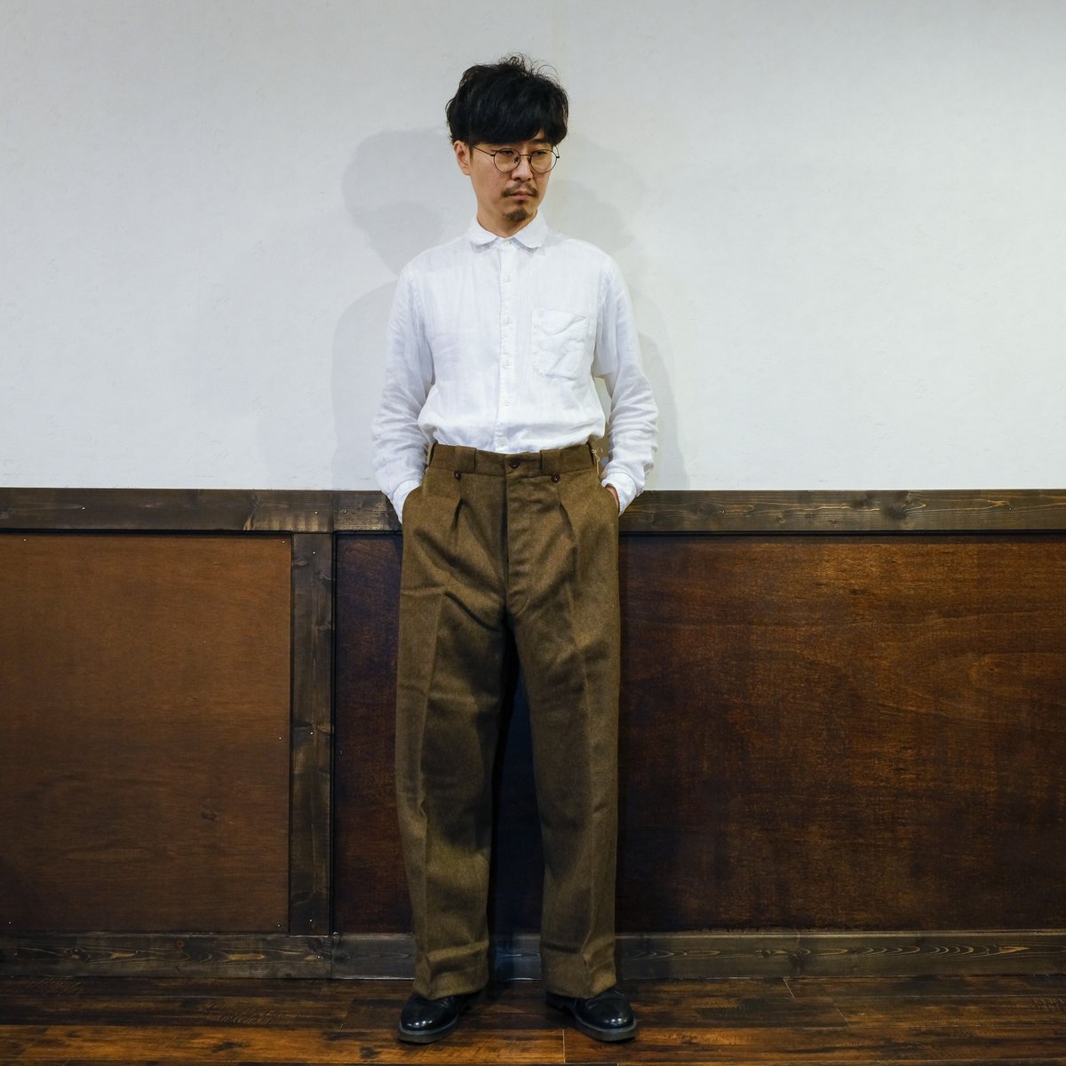 50s French Army Wool Trousers Size84XL(23) Dea