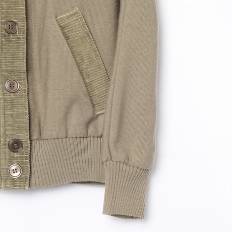 70-80s Vintage adidas Button Knit Jacket Khaki (Made in West Germany)
