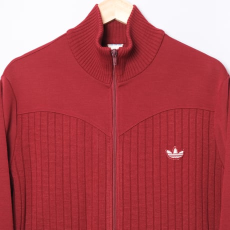 80s Vintage adidas Knit Track Jacket Bordeaux (Made in West Germany)