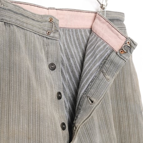 40-50s France Vintage Le Mont St Michel Stripe Trousers