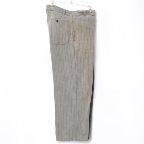 40-50s France Vintage Le Mont St Michel Stripe Trousers